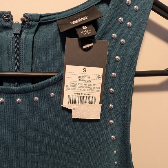 Nwt mossimo teal and silver studded womens dress size small - Picture 5 of 5